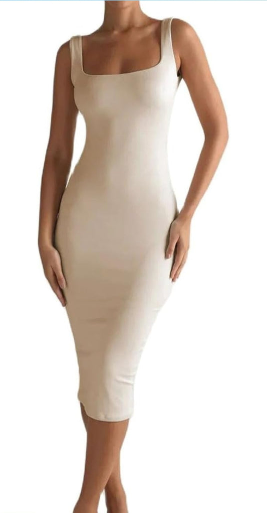 Solid tank dress