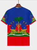 Polyester Haitian flag Tee