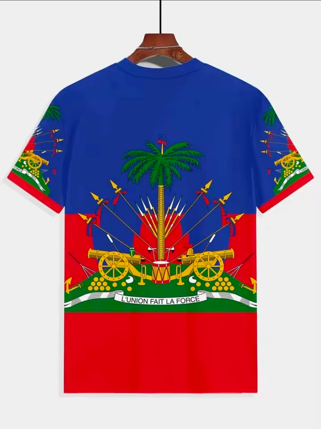 Polyester Haitian flag Tee