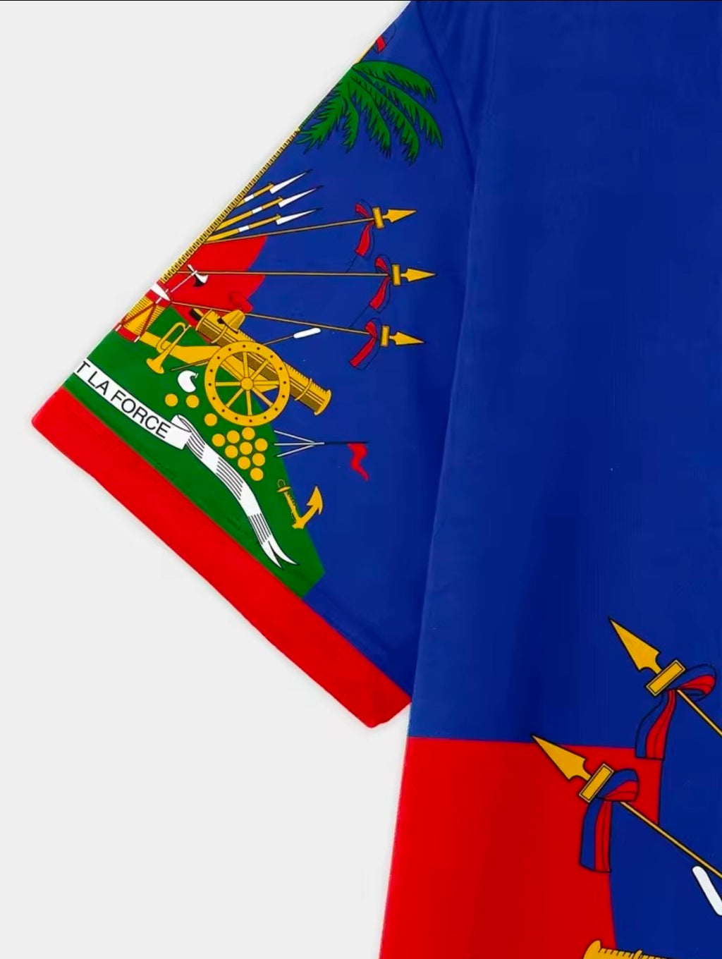 Polyester Haitian flag Tee